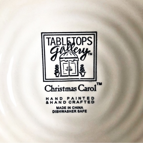 Tabletops Gallery Christmas Carol Serving Plate Hand Painted & Crafted Platter - Picture 3 of 8
